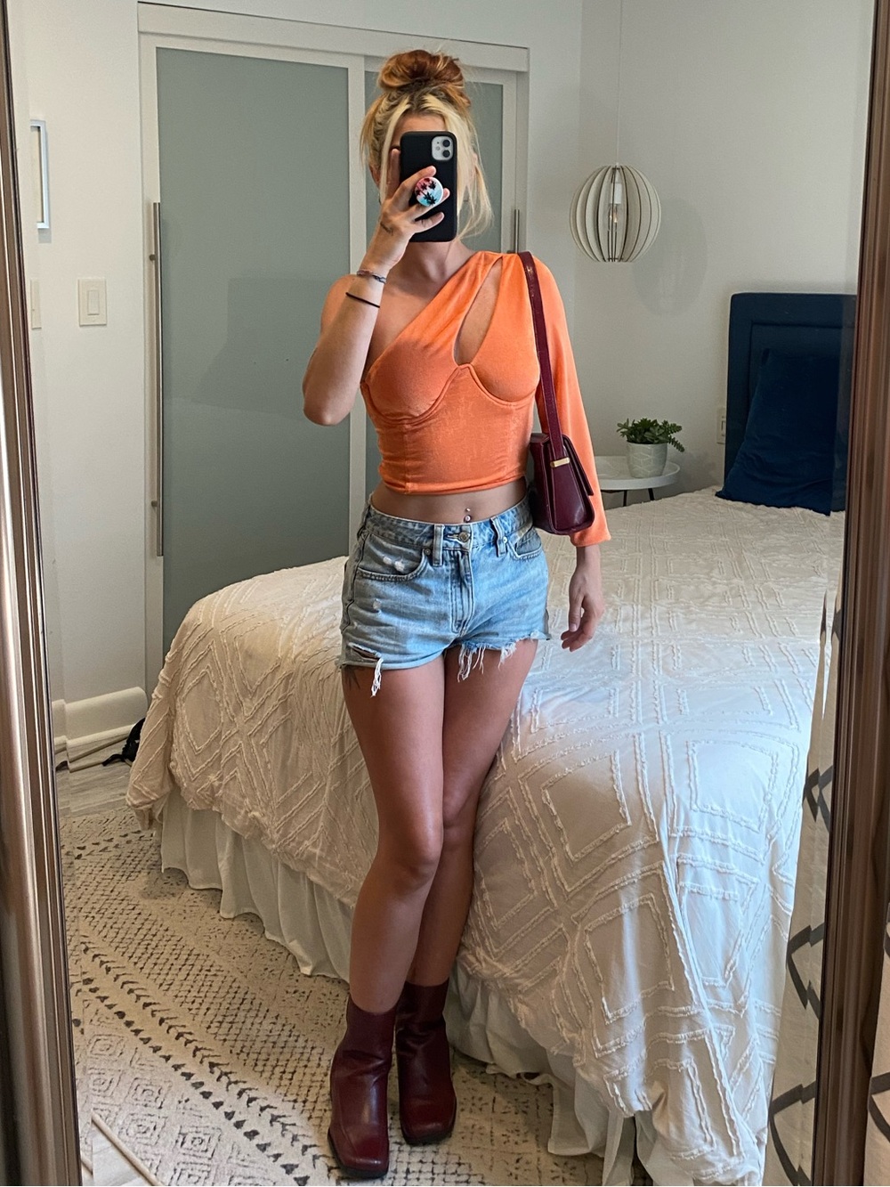PLT One-Shoulder Cutout Crop Top